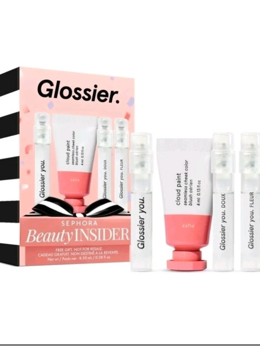 Glossier Sephora Beauty Insider Birthday Gift CLOUD PAINT, YOU, DOUX, FLUER EDP